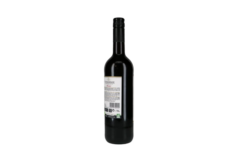 Rode alcoholvrije Merlot wijn fles